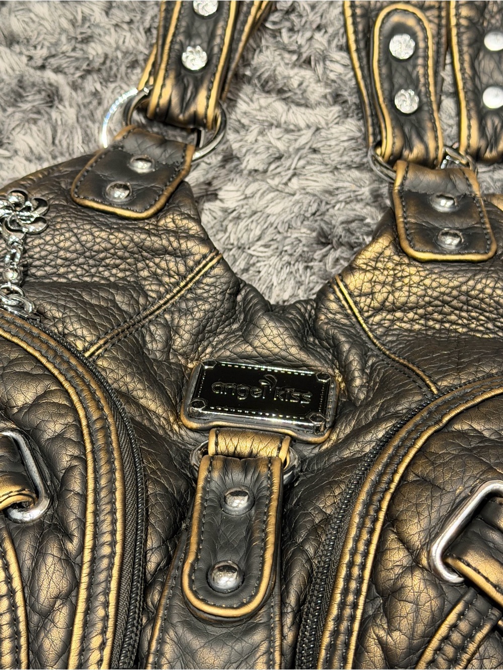 Angelkiss Small Crossbody Shoulder Bag - Bronze - Picture 2 of 8